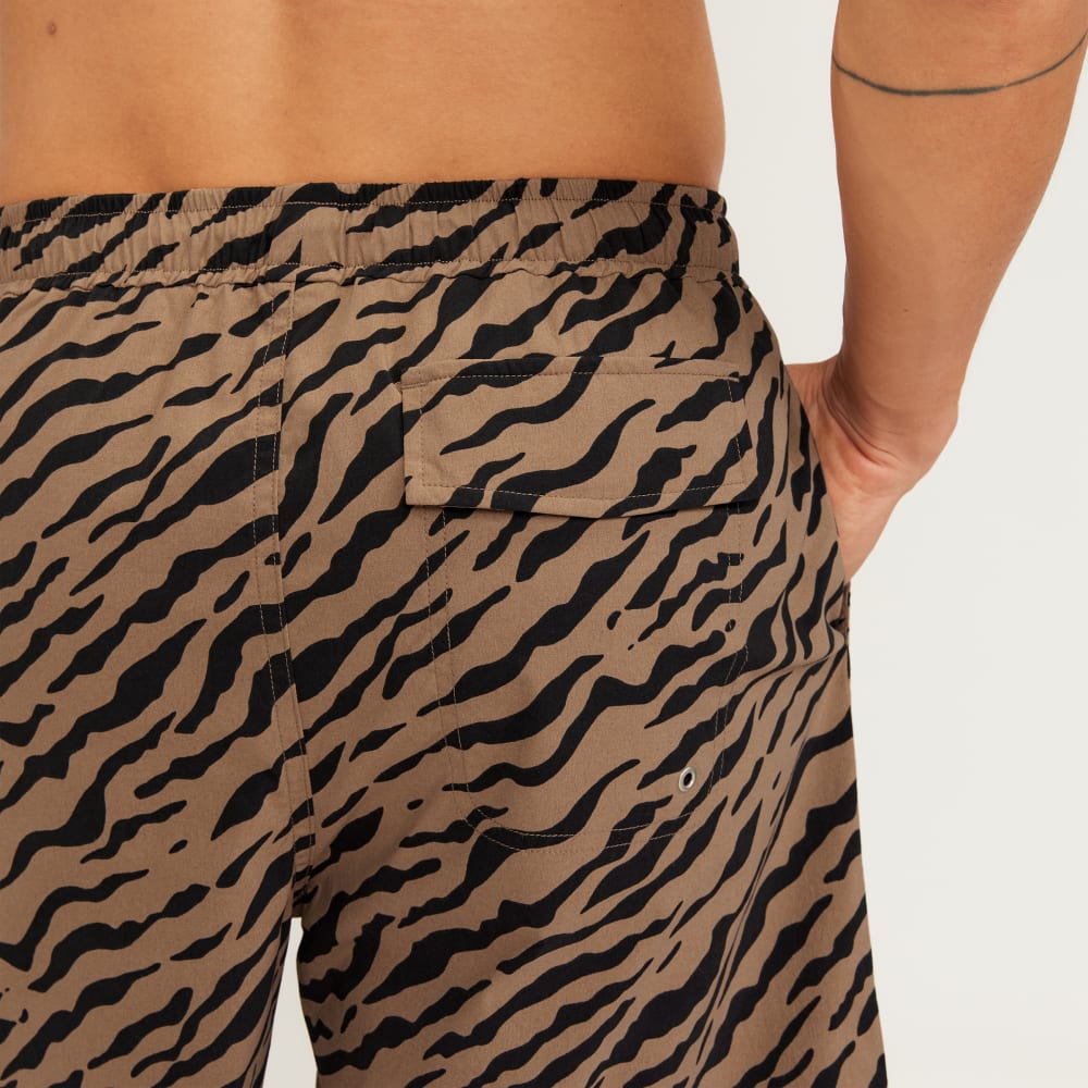 The ReNew Swim Short | Tiger Stripe Toasted Coconut