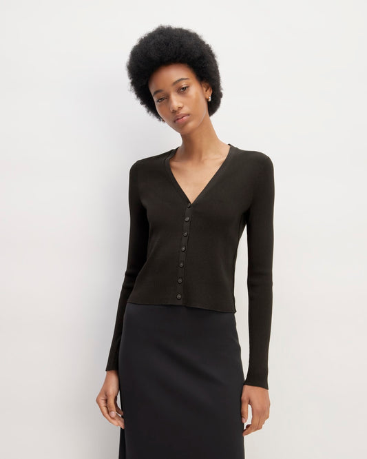 The Viscose Knit Cardigan | Black