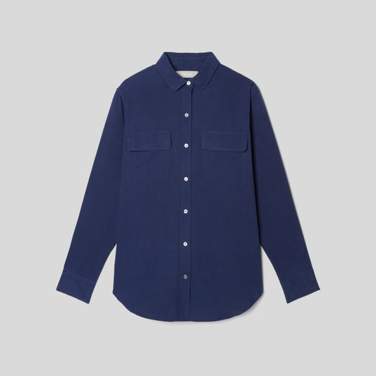 The Washable Silk Relaxed Shirt  | Ocean Cavern