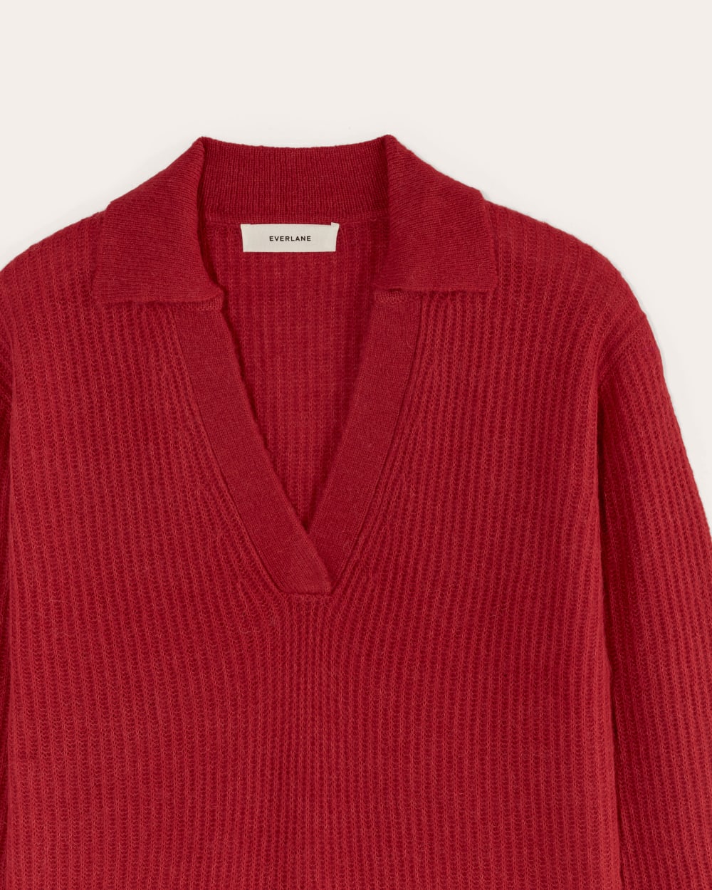 The Oversized Polo in Alpaca | Berry Red
