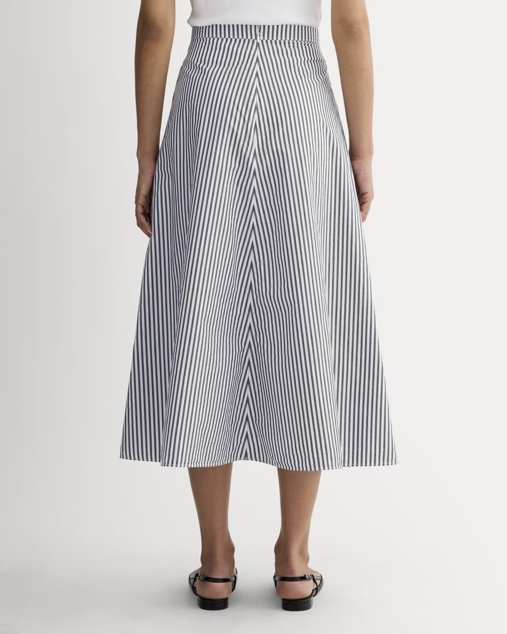 The Midi Skirt in Ultrasoft Cotton | Optic White / Black