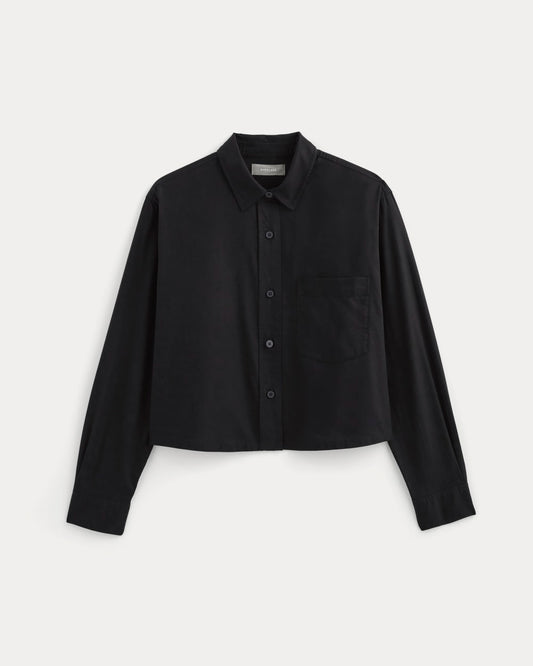 The Way-Short Shirt in Silky Cotton | Black