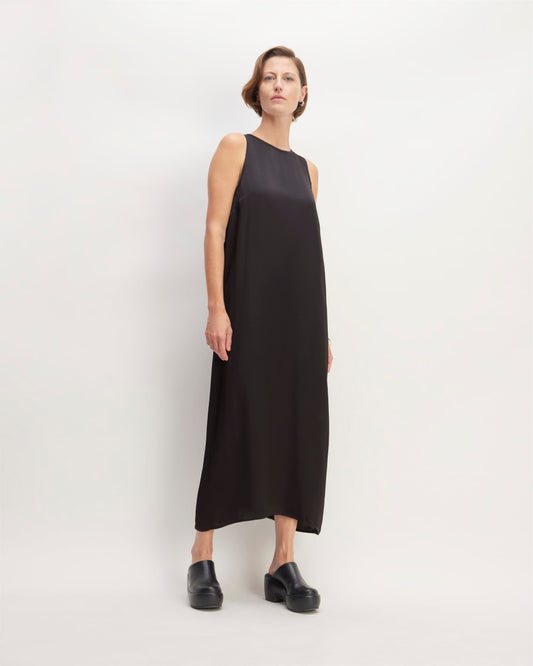 The Satin Racerback Slip Dress | Black