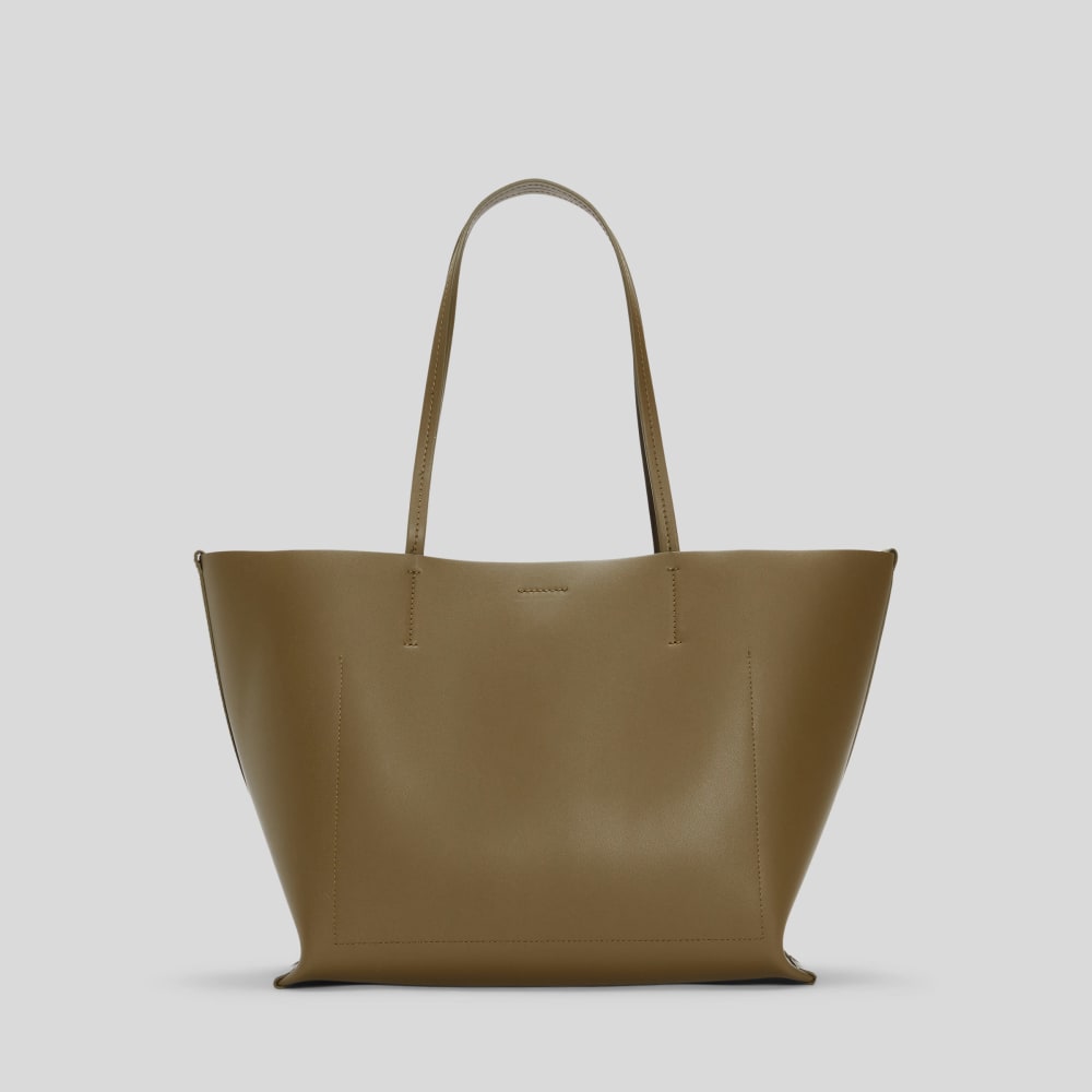 The Luxe Medium Italian Leather Tote | Beech