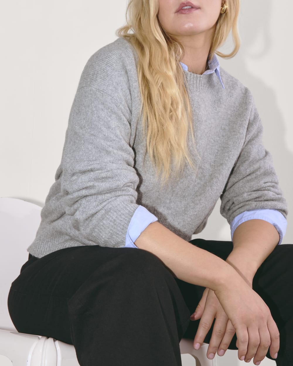 The Cocoon Crew in Plush Cotton | Heathered Grey