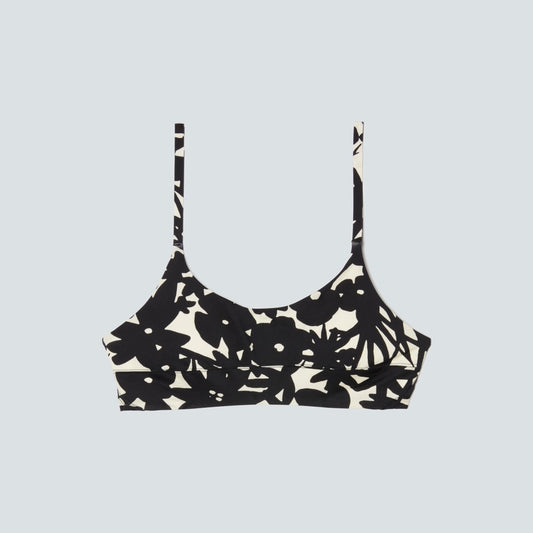 The Scoop-Neck Bikini Top | Black / Canvas Floral
