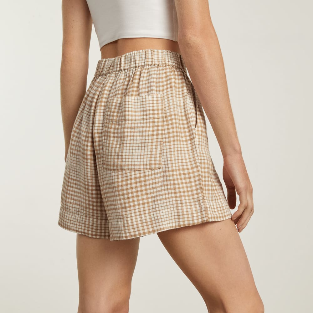 The Linen Boxer Short | Iced Coffee Grid