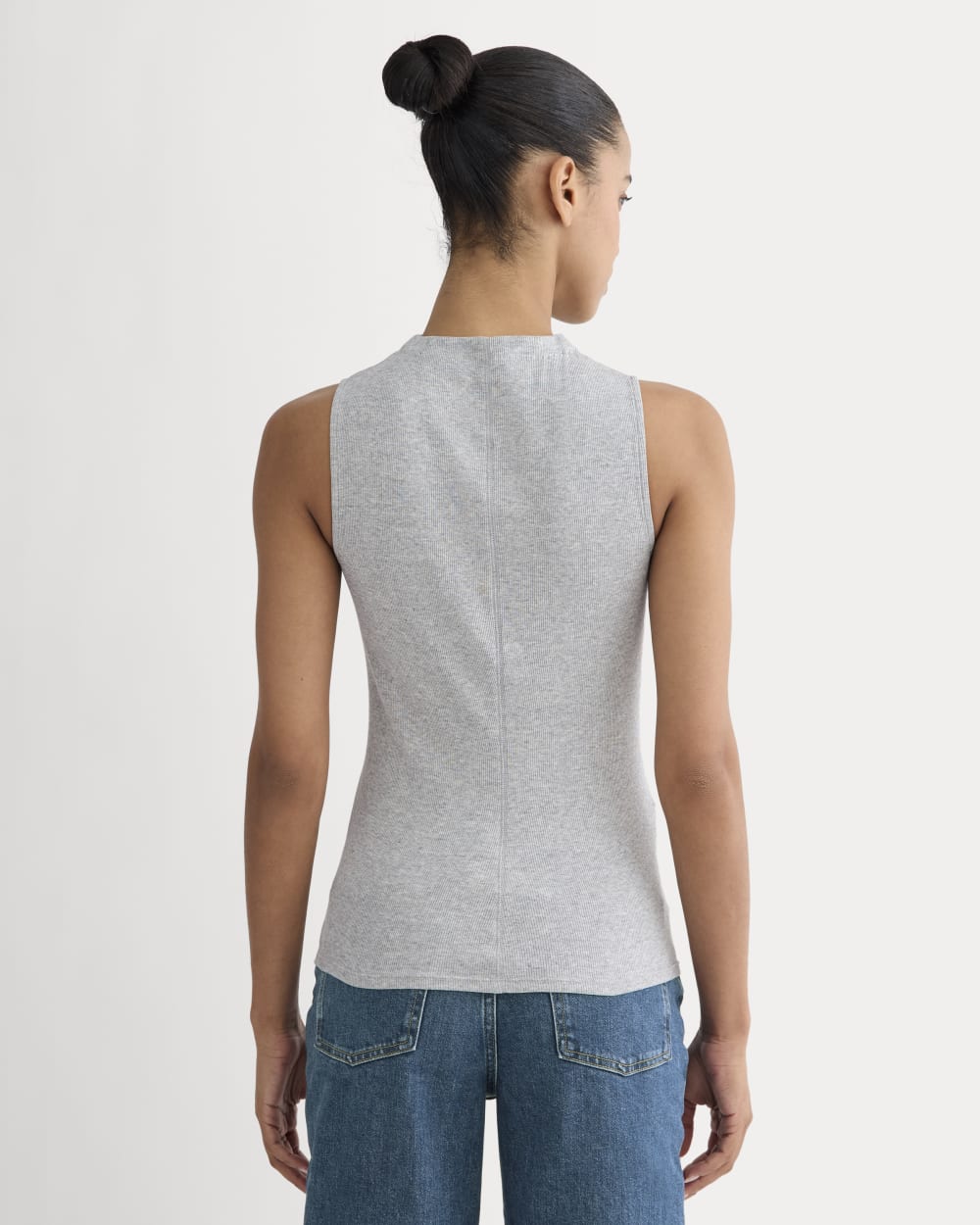The Luxe Rib Funnel-Neck Tank | Classic Heather Grey