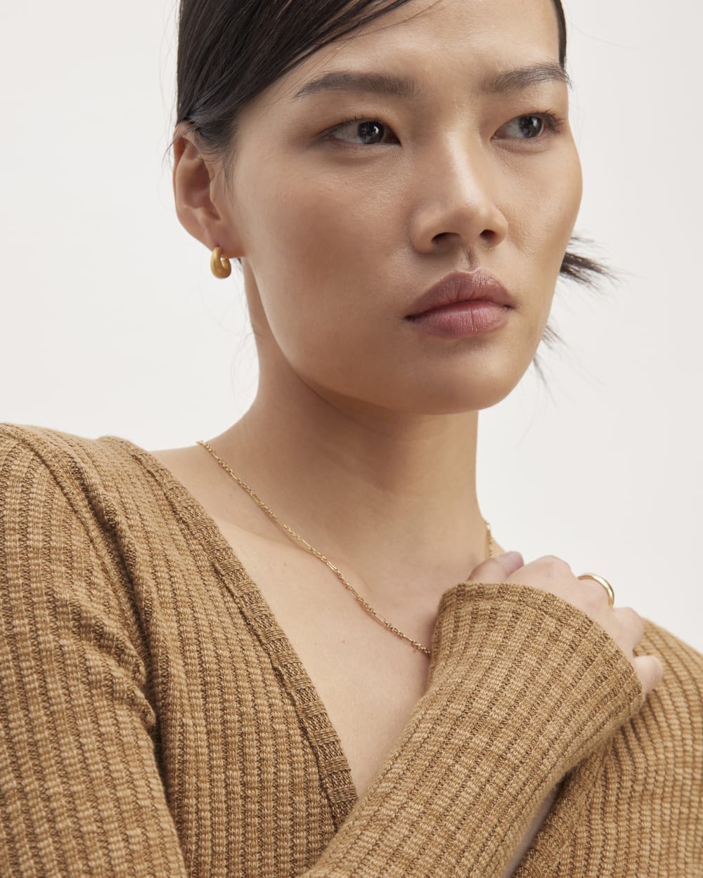 The Cozy Rib Wrap Top | Cappuccino