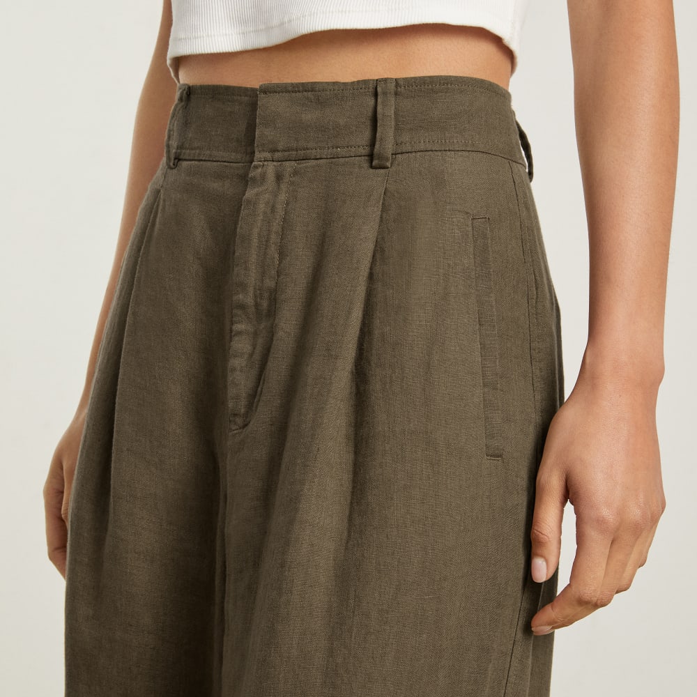 The Linen Way-High® Drape Pant  | Beech