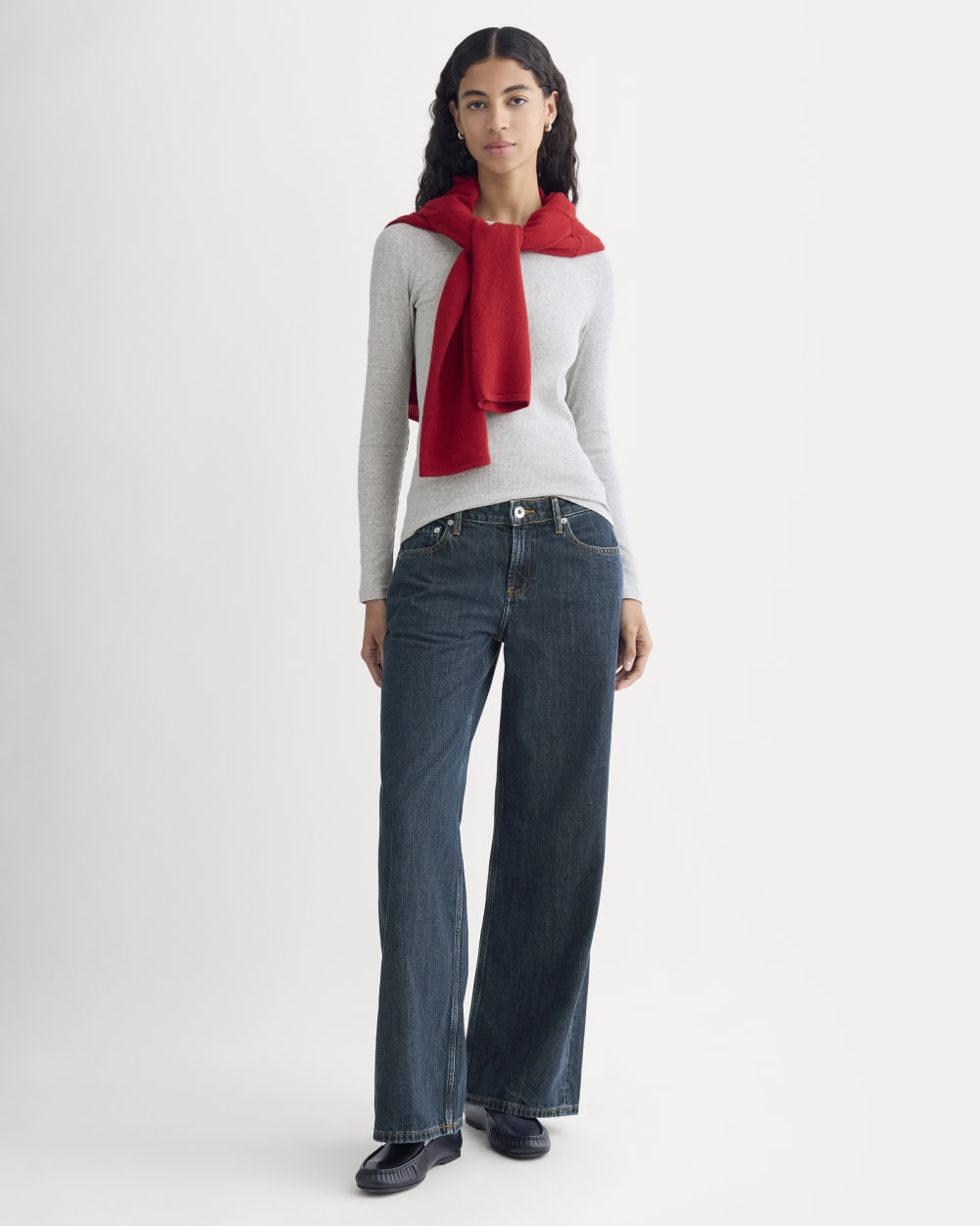 The Luxe Rib Long-Sleeve Crew | Classic Heather Grey