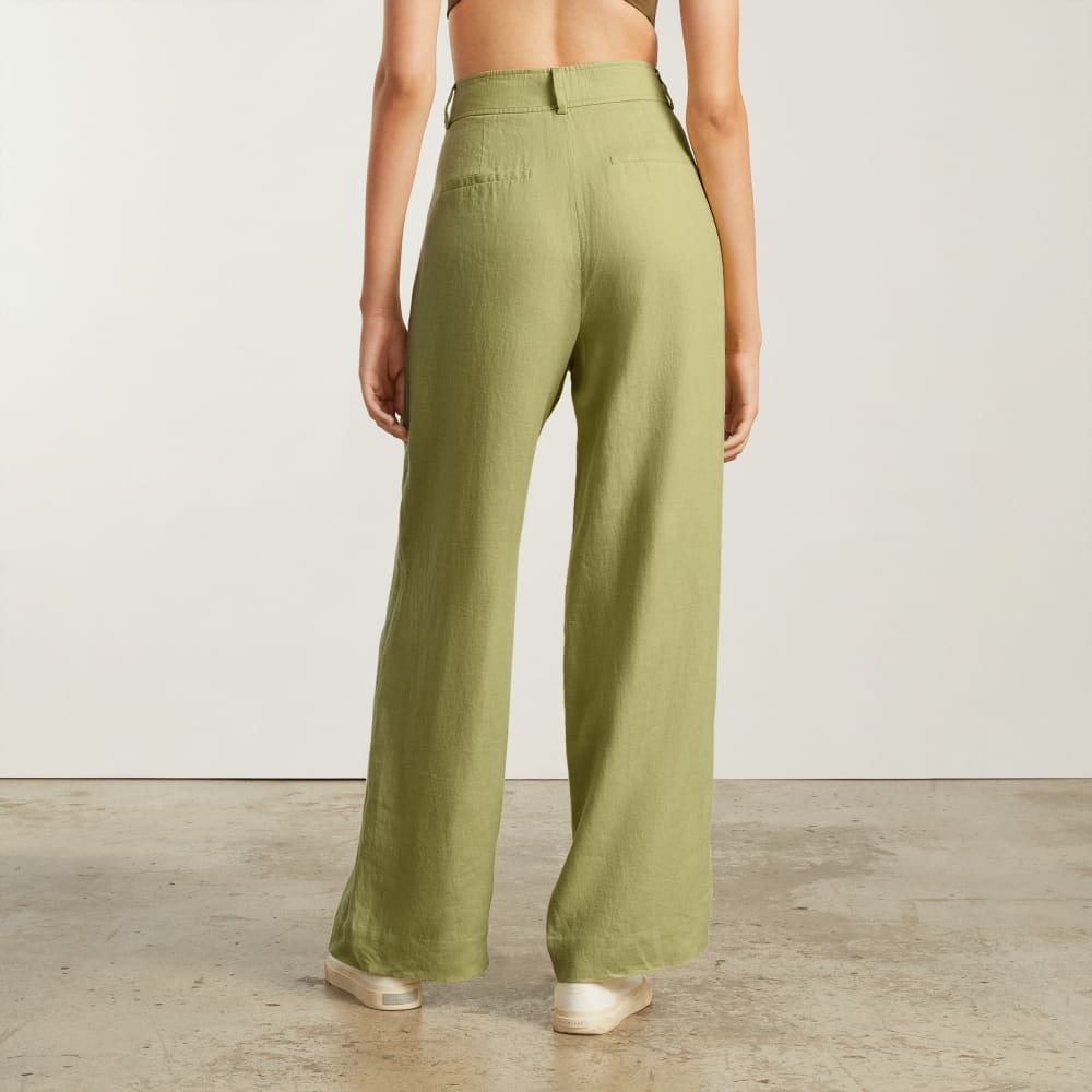 The Linen Way-High® Drape Pant  | Leek