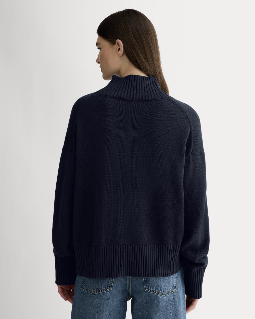 The Boxy Turtleneck in Everyday Cotton | Navy