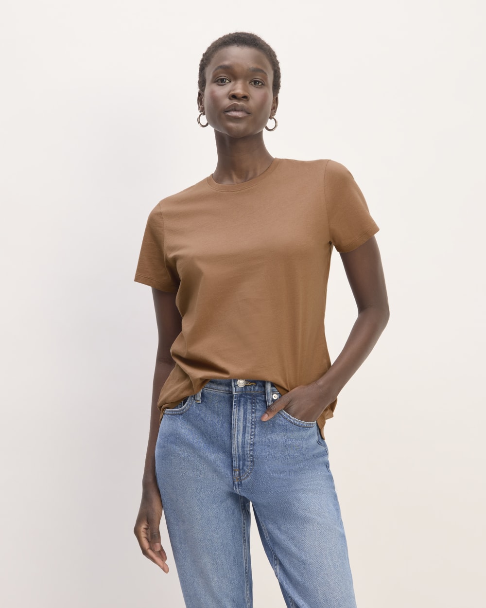 The Slim Crew in Essential Cotton | Carob Brown