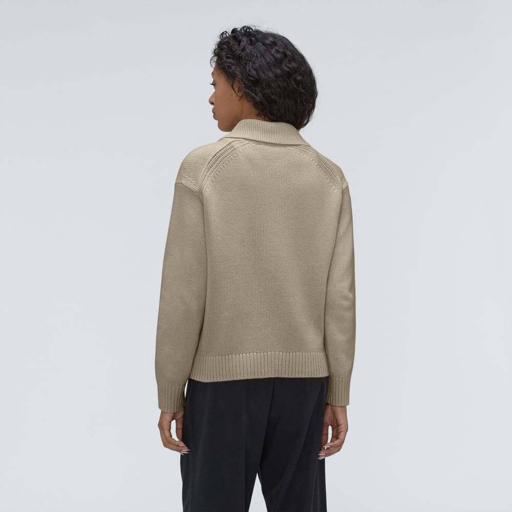 The Cotton Chore Sweater Jacket | Trench Coat Khaki
