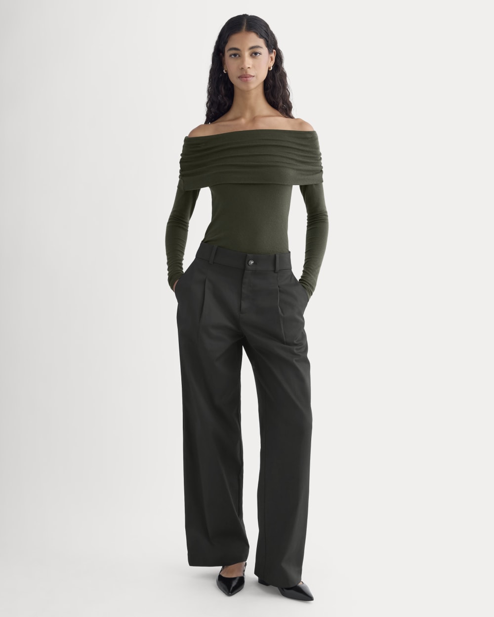 The Off-the-Shoulder Top in Butterluxe | Dark Green
