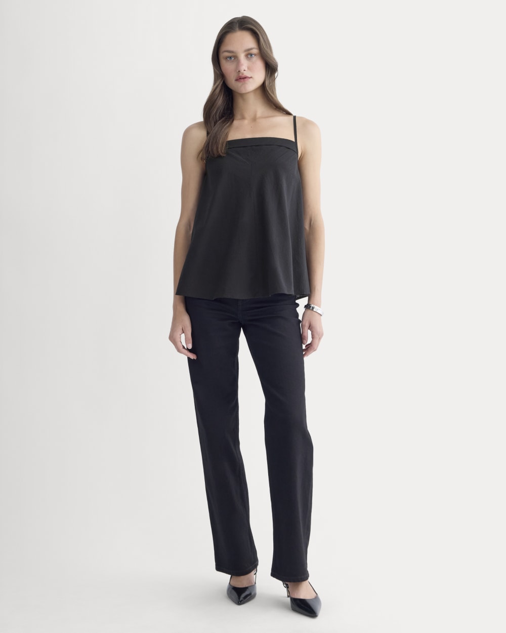 The Flowy Gauze Cami | Black