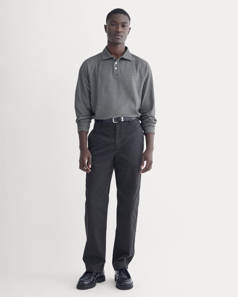 Startup Raglan Polo | Black Chambray