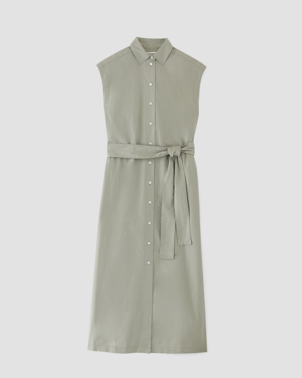 The Supima® Cotton Short-Sleeve Shirt Dress | Sage Green