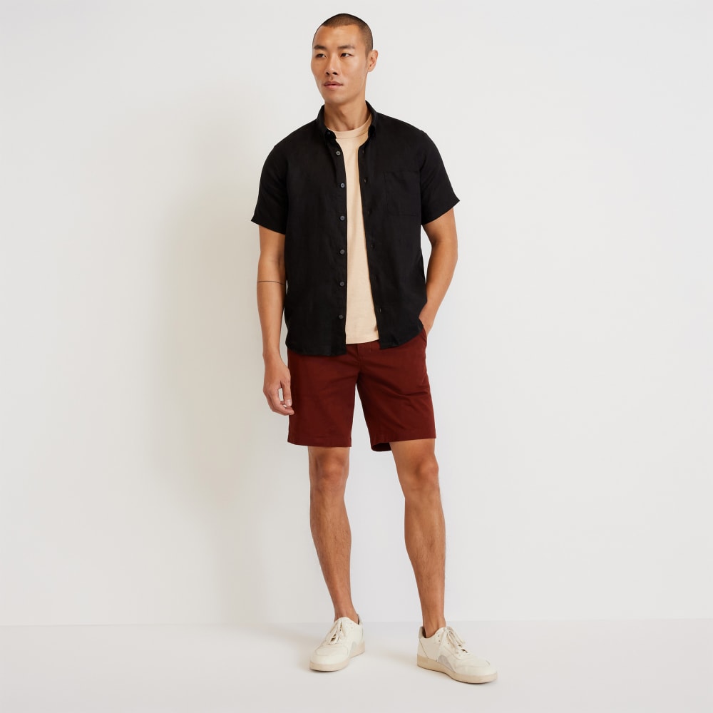 The Classic Short-Sleeve Shirt in Linen | Black