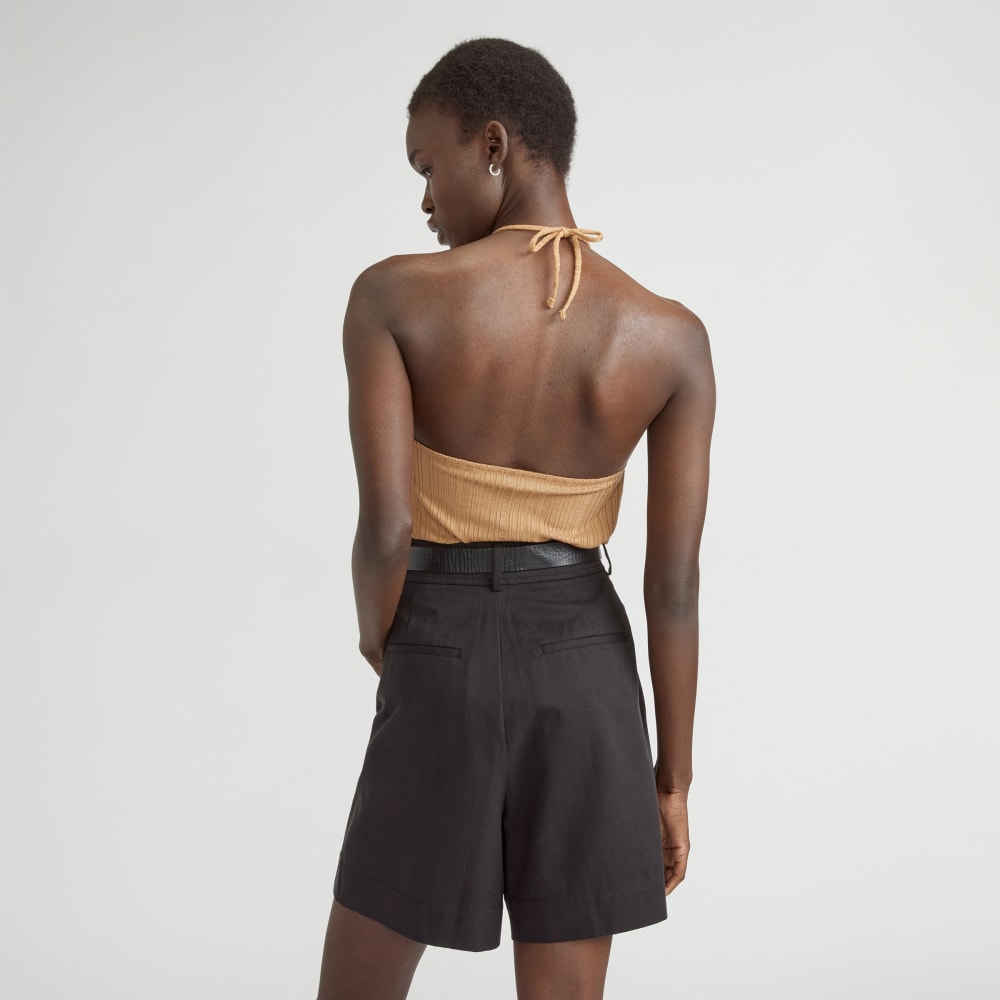 The Rib Soft Knit Halter Top | Caramel