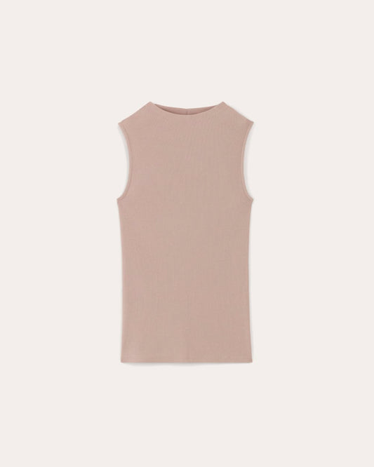 The Luxe Rib Funnel-Neck Tank | Dusty Rose
