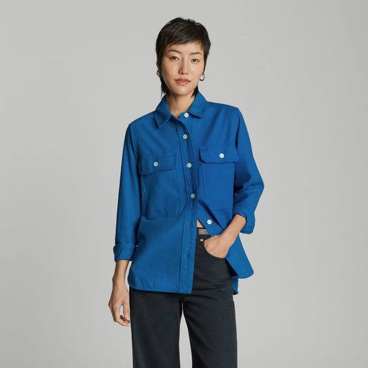 The Classic Cotton Flannel Shirt | Lapis Blue