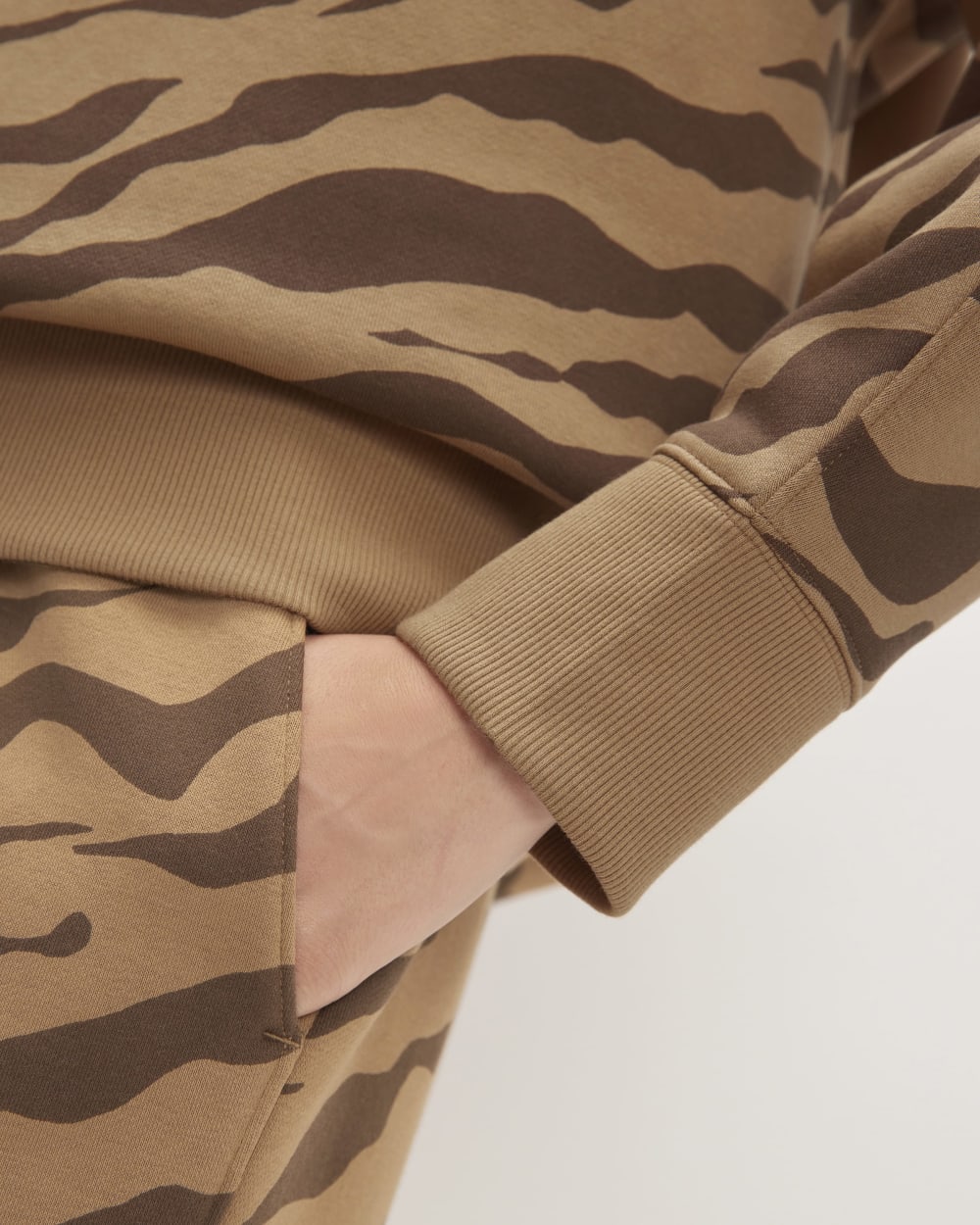 The ReTrack Oversized Crew | Cocoa Tiger Stripe