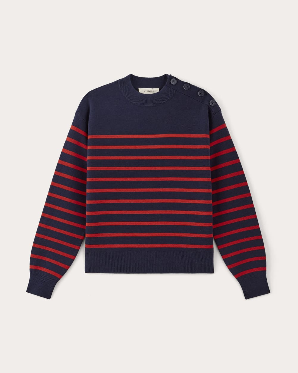 The Mariner Crew Sweater | Navy / Poppy Red