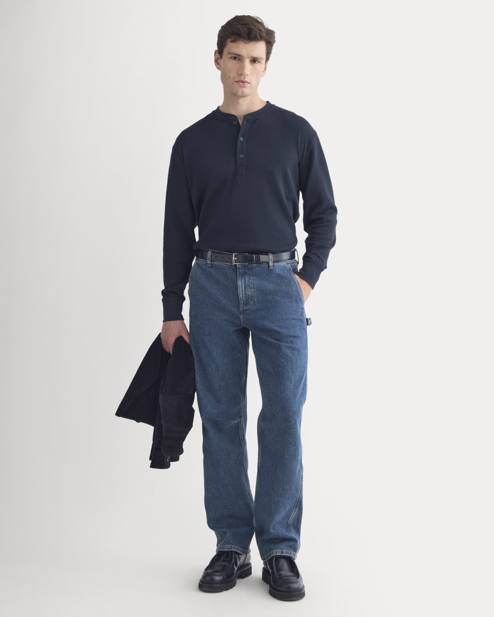 Thermal Henley in Cozy Waffle | Navy