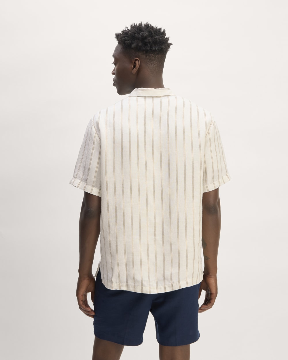 The Linen Short-Sleeve Popover Shirt | Bone / Cornstalk