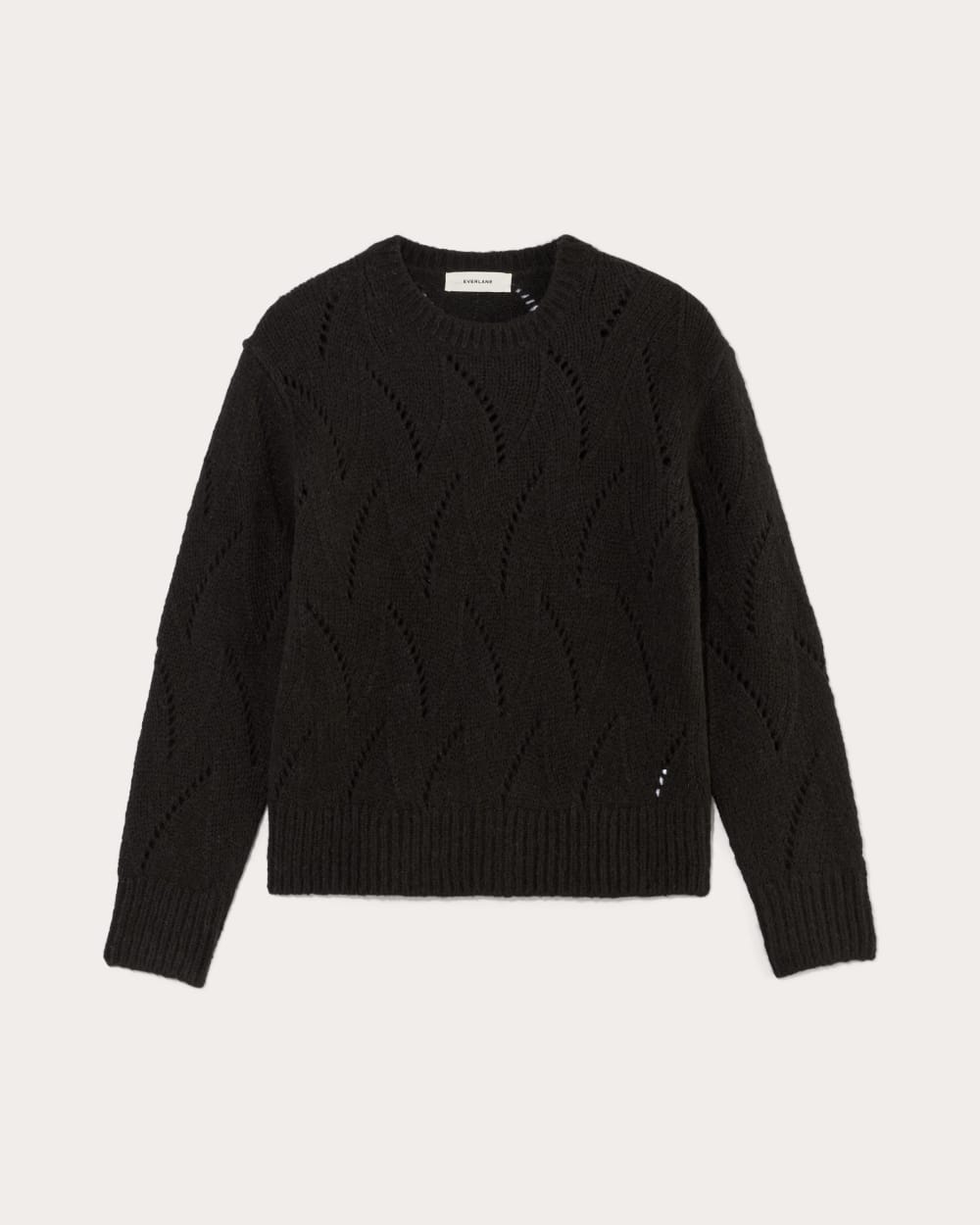 The Pointelle Sweater in Cloud | Black