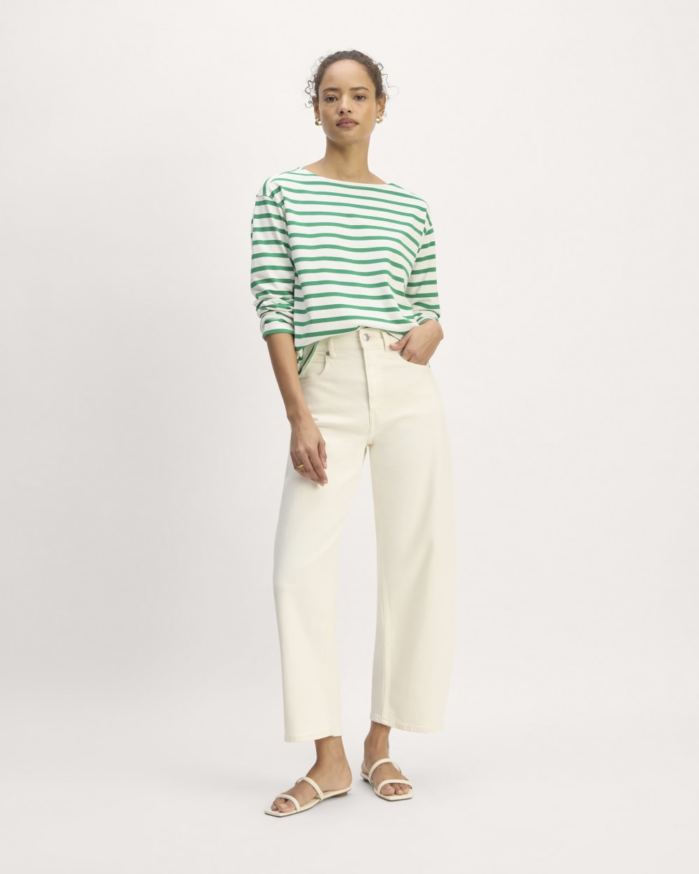The Mariner Tee | Bone / Grass Green