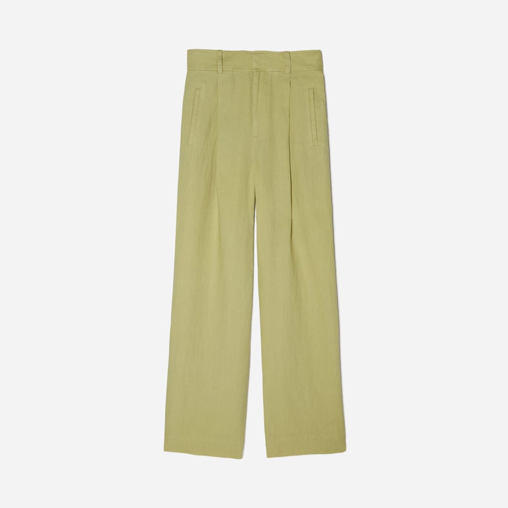 The Linen Way-High® Drape Pant  | Leek