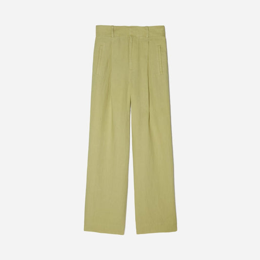 The Linen Way-High® Drape Pant  | Leek