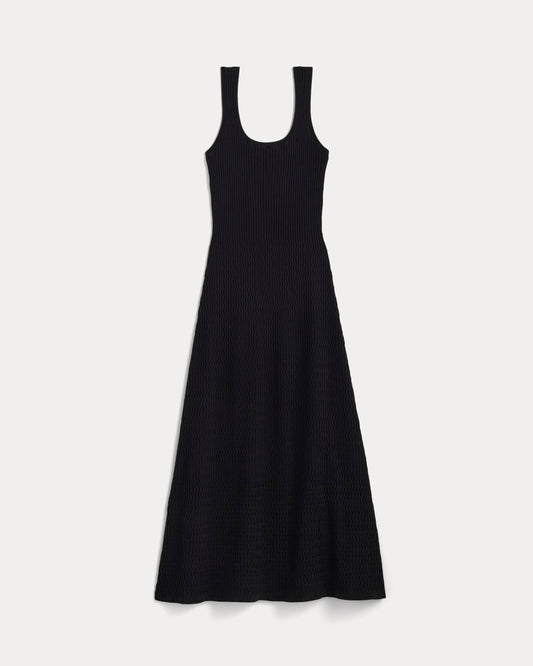The Crochet Knit Tank Dress | Black