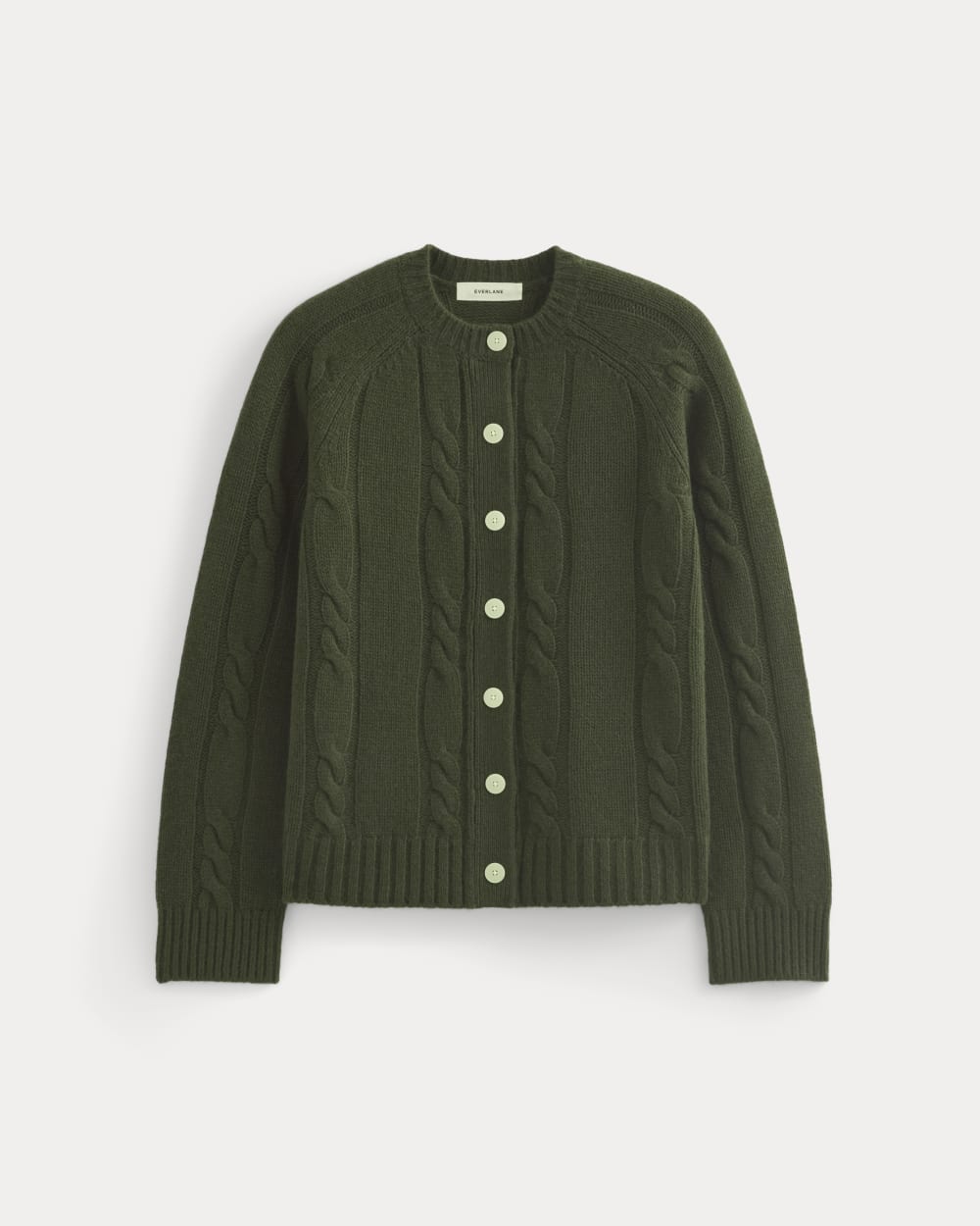 Cable Cardigan in Extrafine Luxe Merino | Dark Forest