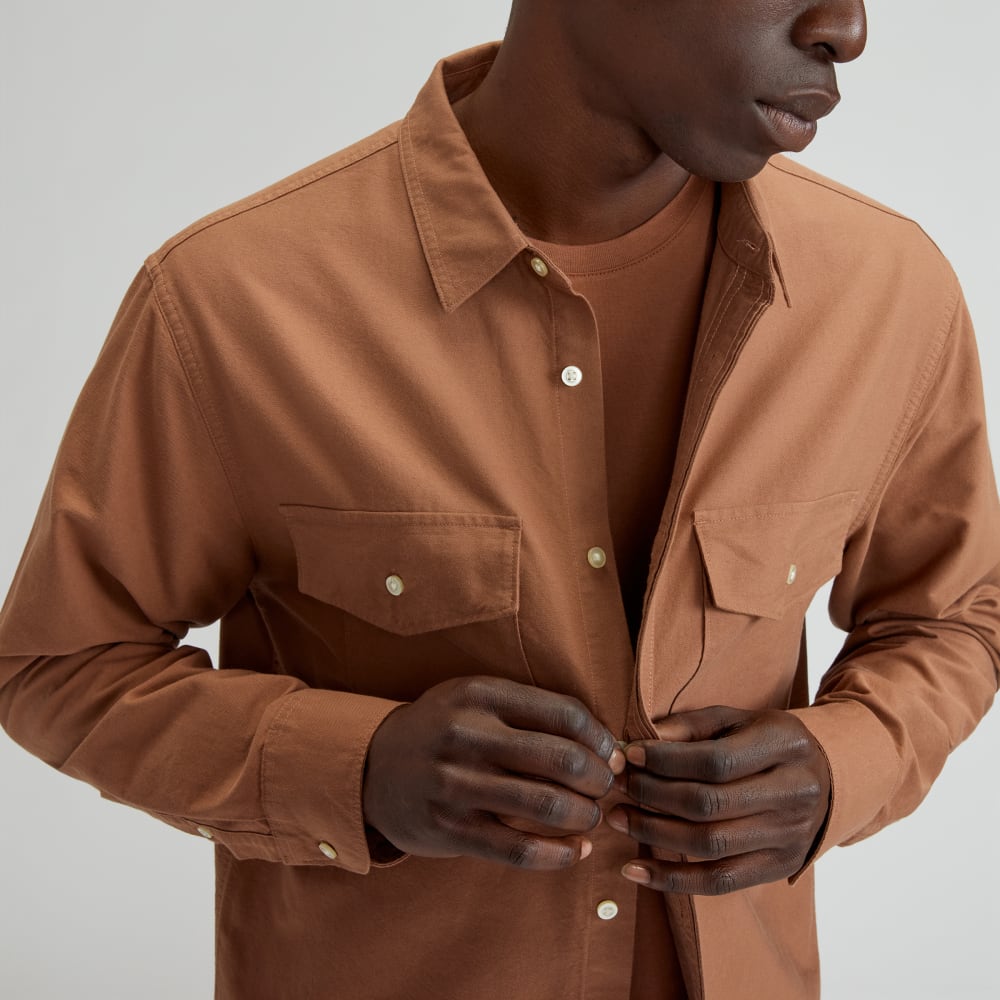The Organic Oxford Relaxed Utility Shirt | Carob Brown