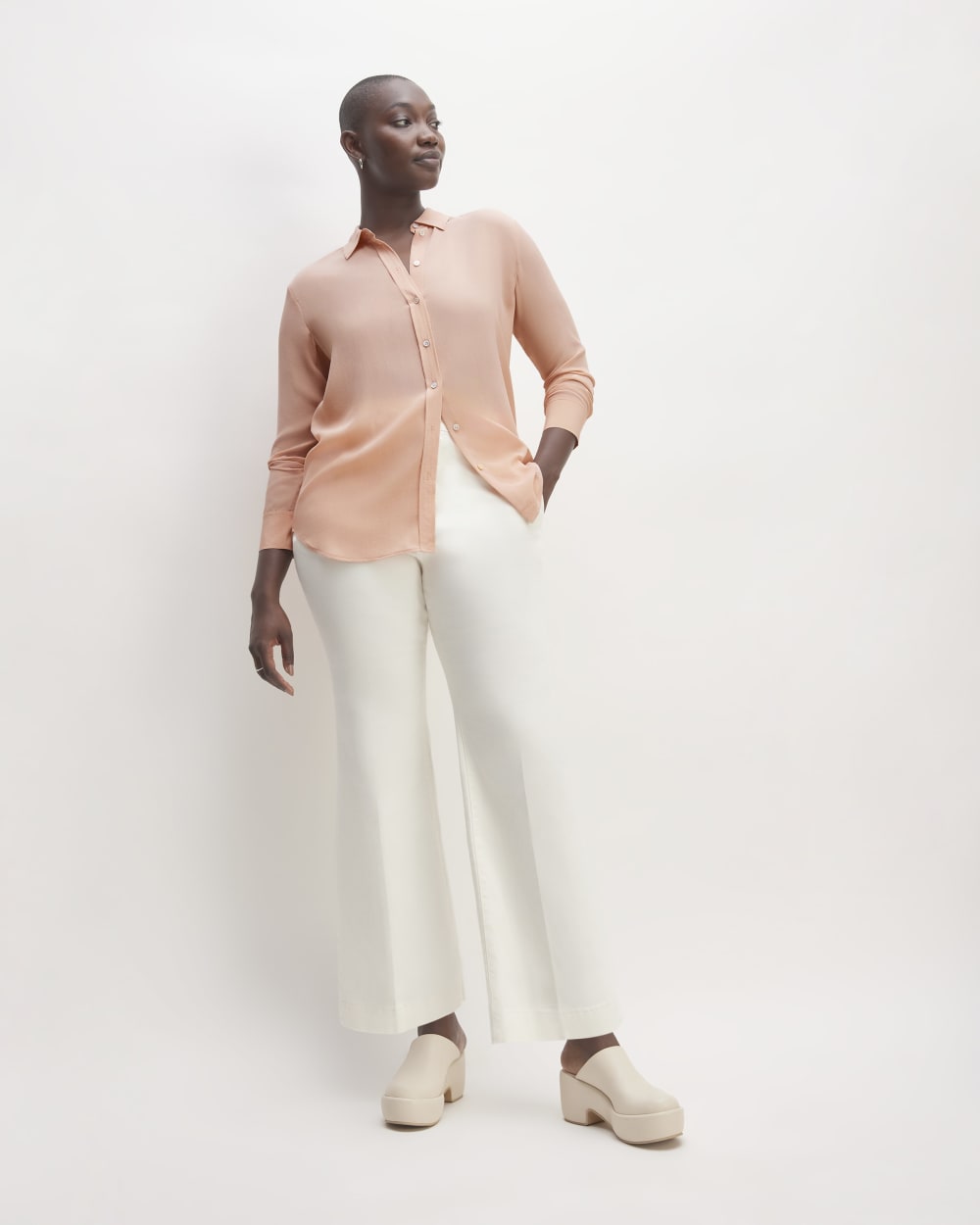 The Must-Have Shirt in Washable Silk | Blush Pink