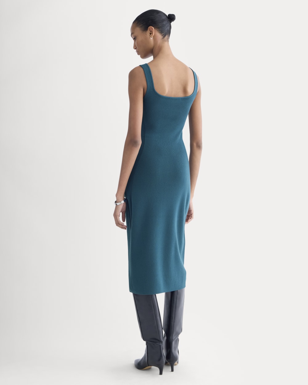 Knit Square-Neck Midi Dress | Reflecting Pond