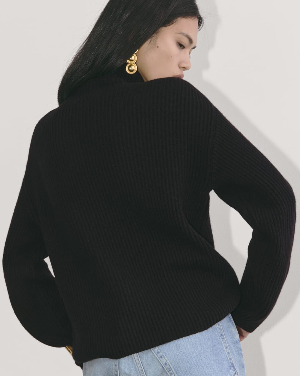 The Fisherman Turtleneck in Wool Cashmere | Black