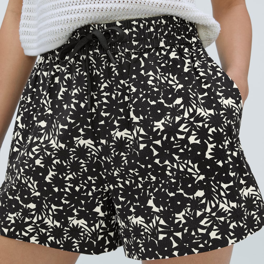 The Seersucker Boxer Short | Black / Canvas Floral