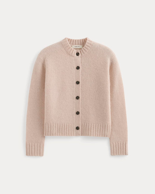 The Crew Cardigan in Alpaca | Soft Rose