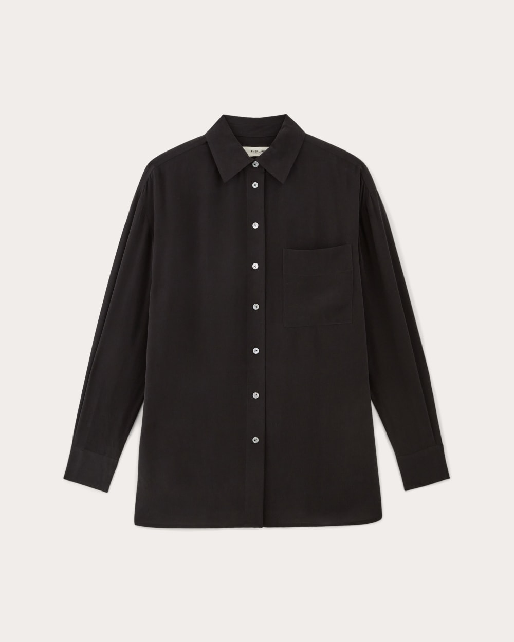 The Boyfriend Shirt in Washable Silk | Black