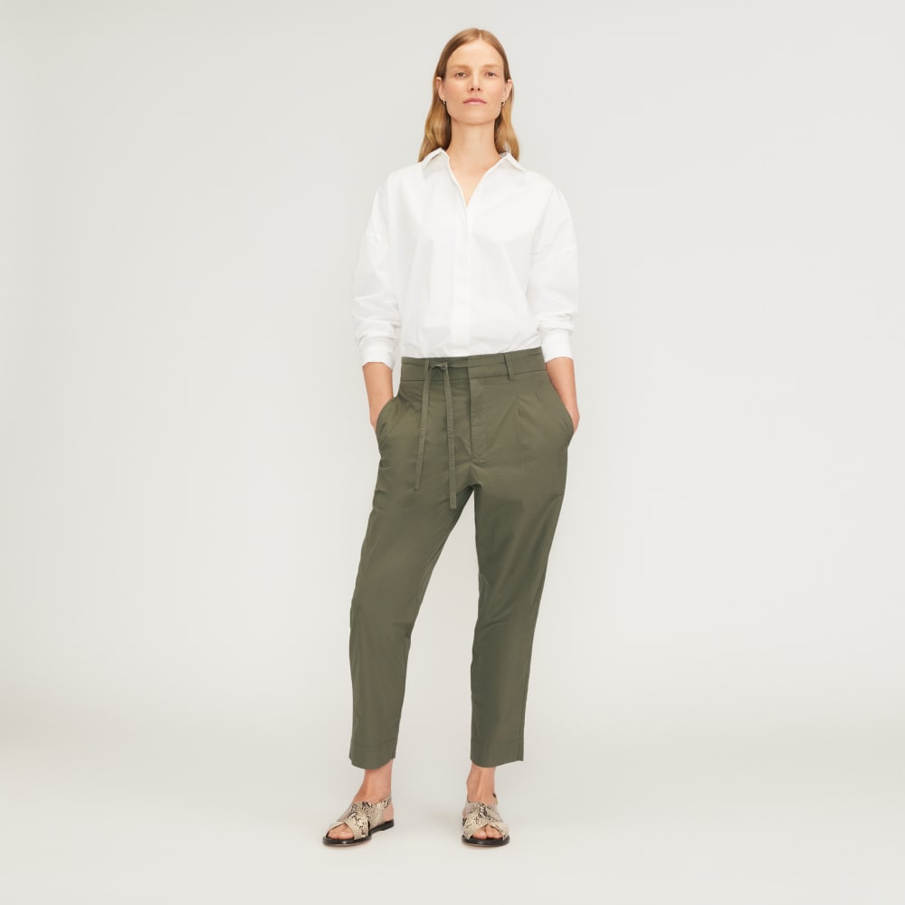 The Poplin Pleated Taper Pant | Kalamata