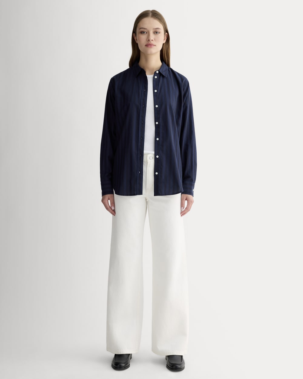 The Must-Have Shirt in Silky Cotton | Navy / Black