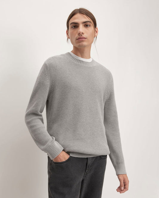 The No-Sweat Ribbed Crew |  Heathered Grey