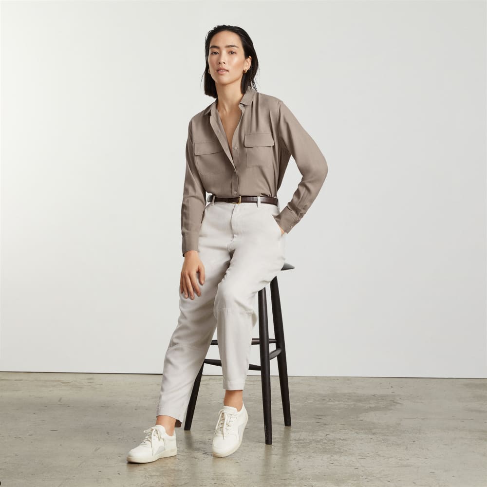 The Washable Silk Relaxed Shirt  | Burnt Sugar