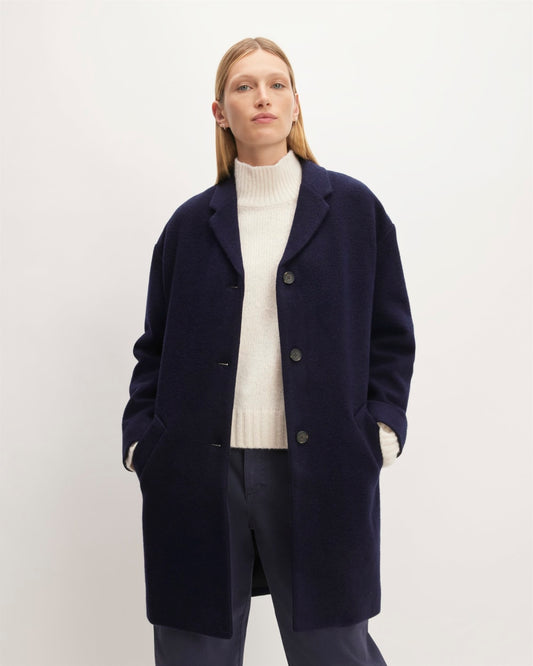 The Italian ReWool® Cocoon Coat | Navy