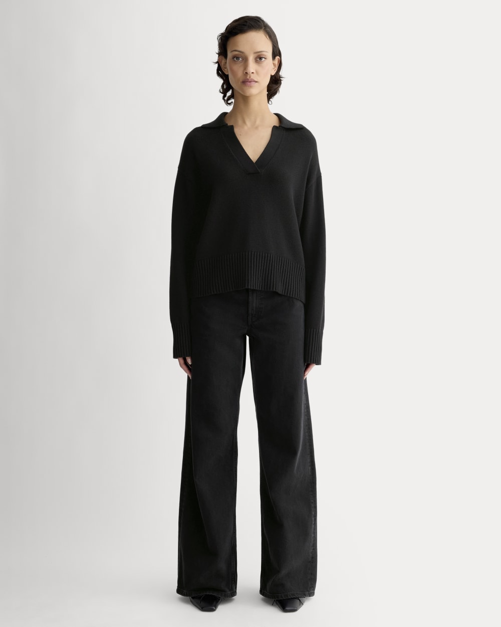 The Boxy Polo in Everyday Cotton | Black